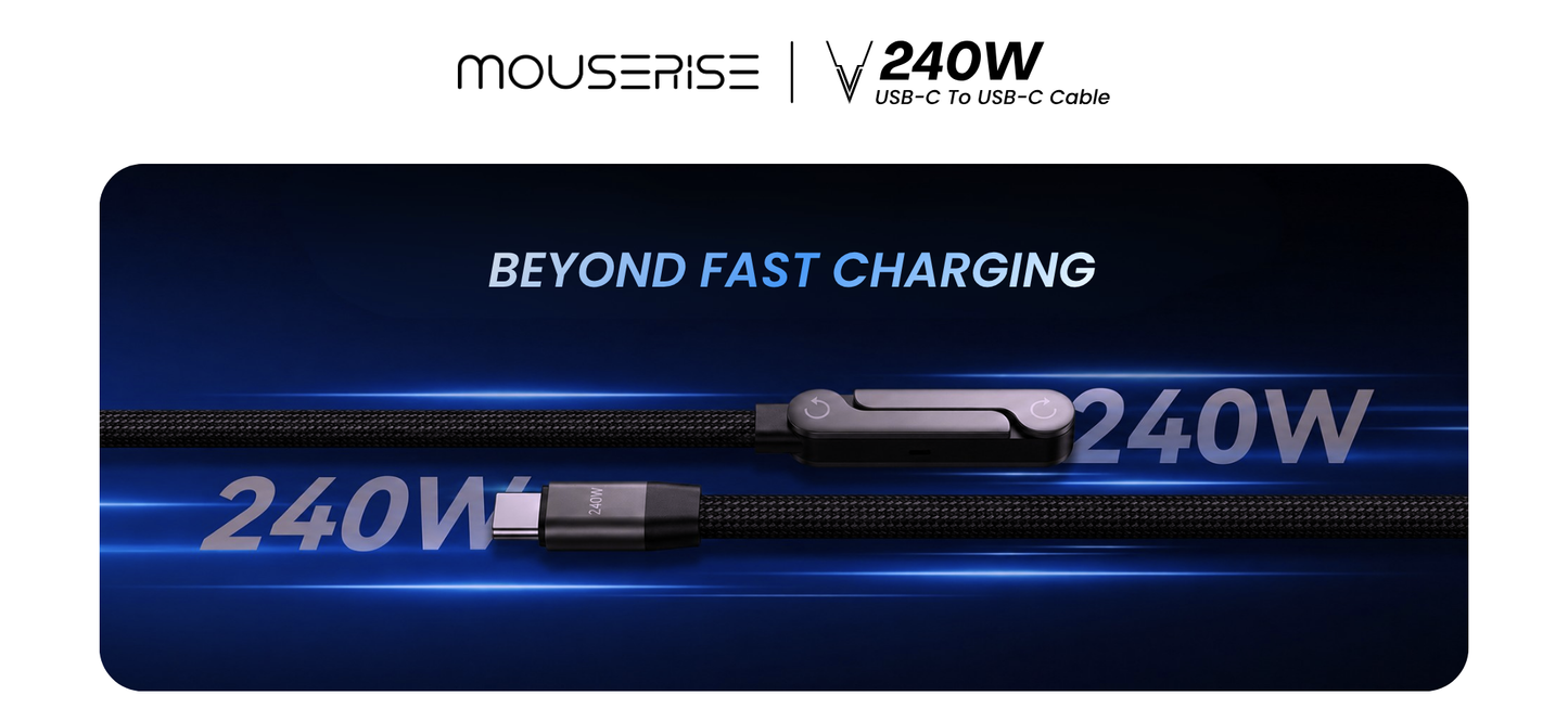 240W USB-C to USB-C Ultra Fast Charging Cable with Convertible Phone Stand