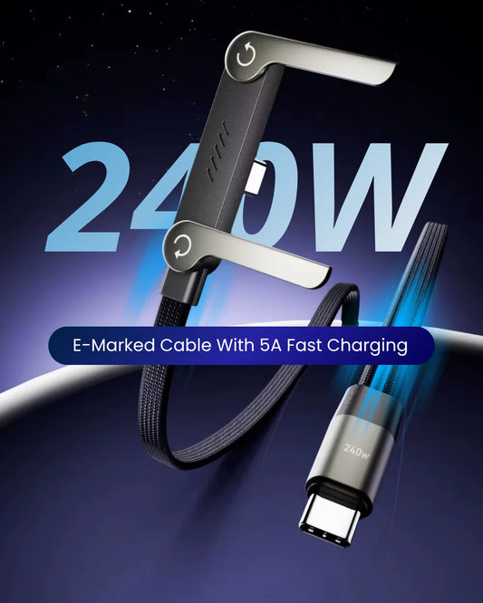 240W USB-C to USB-C Ultra Fast Charging Cable with Convertible Phone Stand